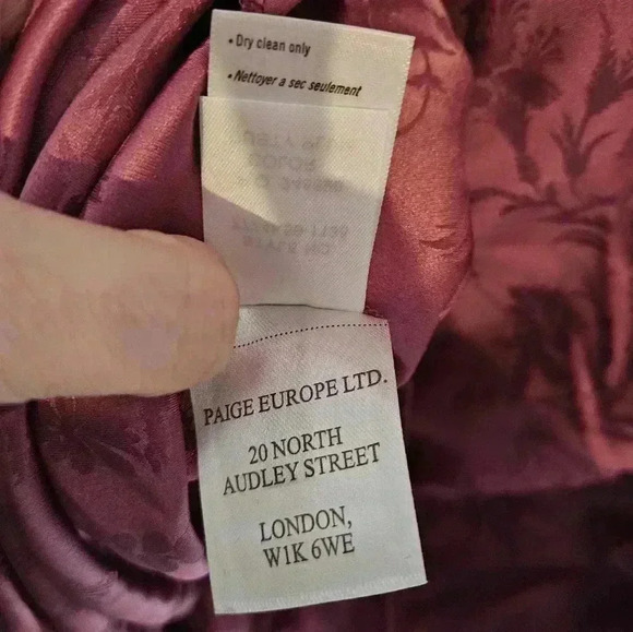 PAIGE Jenette‎ Rouched Floral Silk Midi Skirt Womens Medium Dusty Plum NEW - Picture 7 of 9